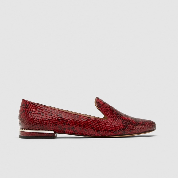 Zara Shoes - Zara Snakeskin EMBOSSED Mules Flats Heel Detail